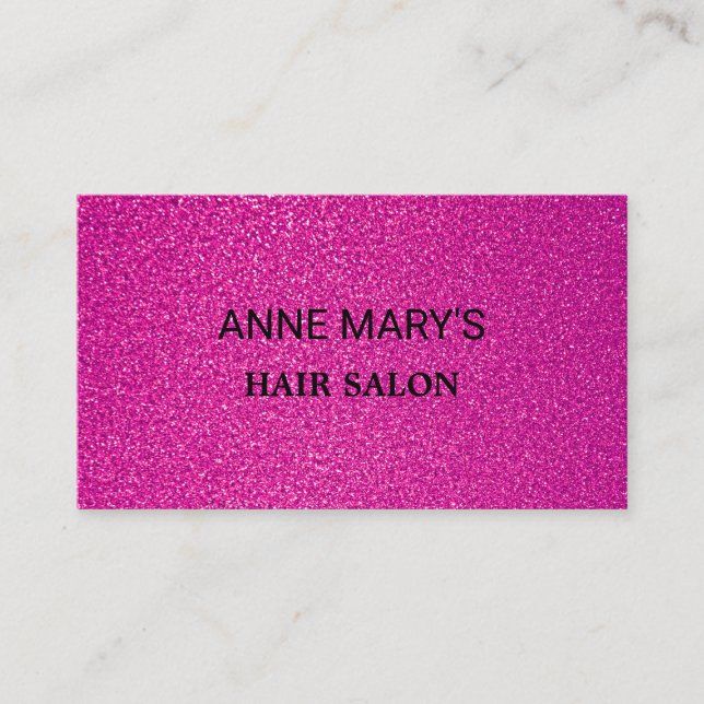 Pink Glitter PurpleHair Salon Spa Hairdresser  Visitenkarte (Vorderseite)