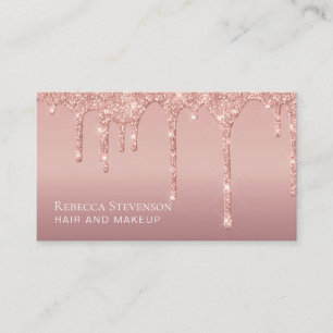 Pink Glitter Tropfen Haar Make-up Visitenkarte