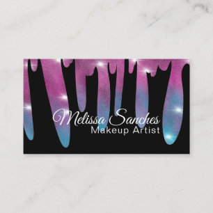 Pink Glitter tropfende Wimpern-Make-up-Artist Visitenkarte