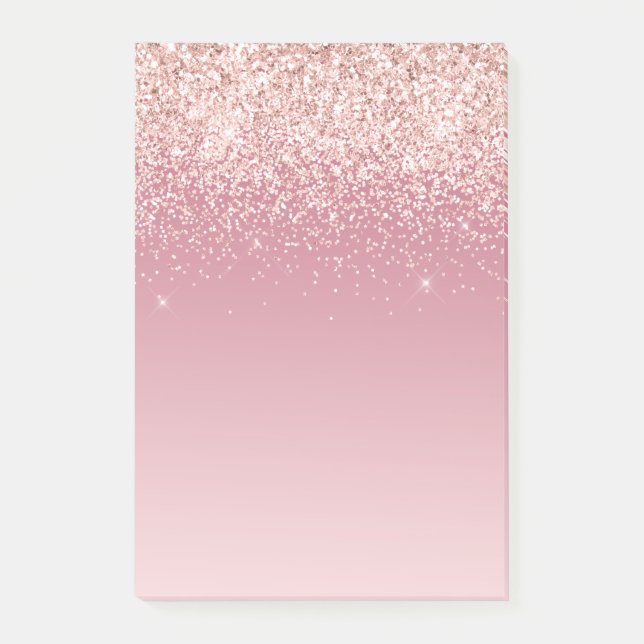 Pink Glitz Glitzer Ombre Post-it Klebezettel (Vorderseite)