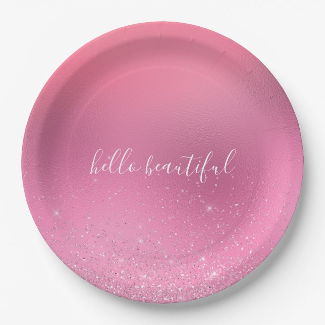 Pink Glitz Pappteller (Vorderseite)