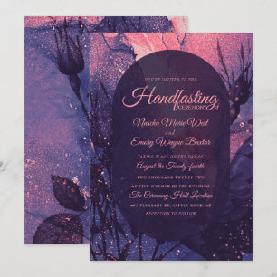 Pink Glitzer Alternative Gothic Luxury Handfasts Einladung