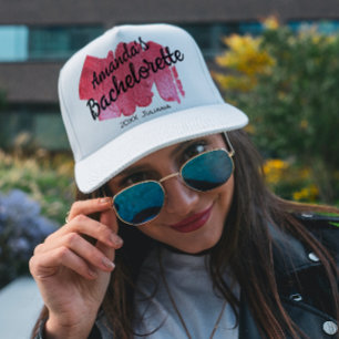 Pink Glitzer Bachelorette Bridesmaid Script Trendy Truckerkappe