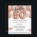 Pink Glitzer Balloons 50. Geburtstagsparty<br><div class="desc">Elegante Imitate silber und rosa Glitzer Ballons an der oberen Grenze. Alle Texte sind individuell einstellbar und lassen sich für Ihr eigenes Party leicht ändern. Das elegante Design der Geburtstagsgeschenke,  jedes Jahr,  das Alter kann verändert werden</div>