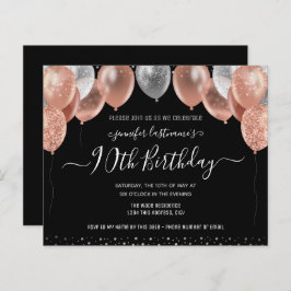 Pink Glitzer Balloons 90. Geburtstagsparty