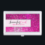 Pink Glitzer Beautician Business Card Visitenkarten Dose<br><div class="desc">Eleganter rosa Glitzer und Glitzern. Cool für eine Kosmetik- und Hautindustrie.</div>