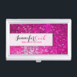 Pink Glitzer Beautician Business Card Visitenkarten Dose<br><div class="desc">Eleganter rosa Glitzer und Glitzern. Cool für eine Kosmetik- und Hautindustrie.</div>