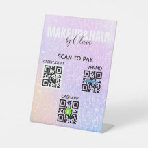 Pink Glitzer berührungsloser QR-Code Scan zum Pay