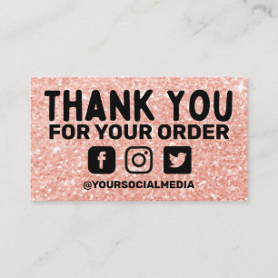 Pink Glitzer Business - Danke für Ihr Engagement Visitenkarte