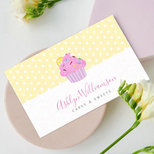 Pink Glitzer Cupcake Bäckerei Konditorei Koch Visitenkarte