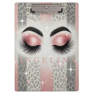 Pink Glitzer Eyelashes Zwischenablage Klemmbrett