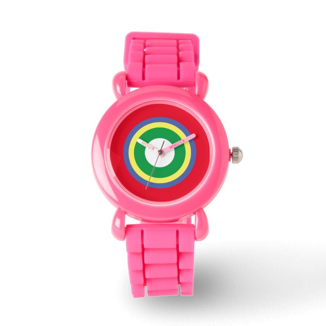 Pink-Glitzer-Girl Armbanduhr (Vorderseite)