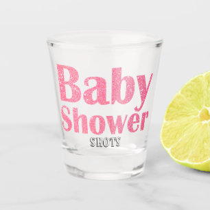 Pink Glitzer Girl Babydusche Shows Schnapsglas