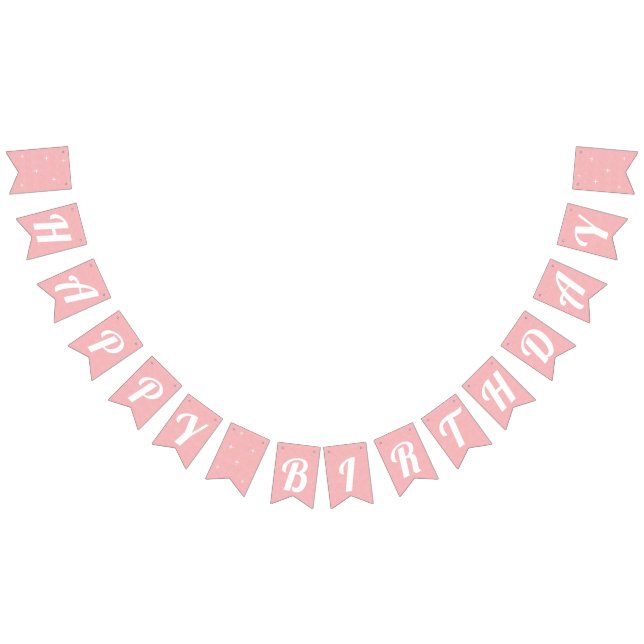 Pink Glitzer Girl's Birthday Wimpelkette (Alle)