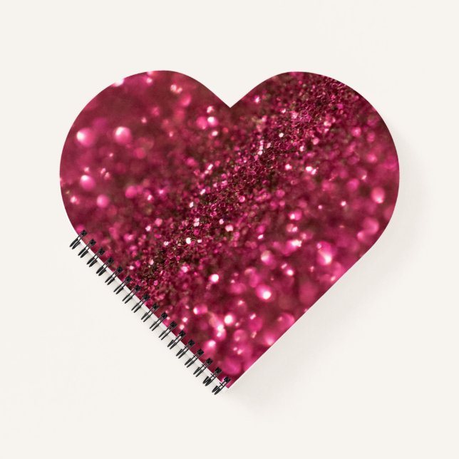 Pink Glitzer Girly Trendy Texy Modern Hot Pink  Notizbuch (Vorderseite)