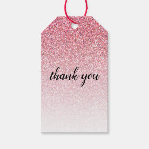 Pink Glitzer Glam Vielen Dank Geschenkanhänger