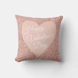 Pink Glitzer Happy Valentines Day genannt Kissen