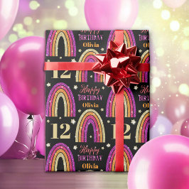 Pink Glitzer Individuelle Name Wrapping Paper Geschenkpapier