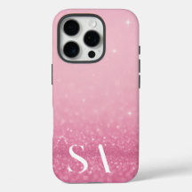 Pink Glitzer iPhone Case mit Initialen & Name