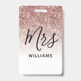 Pink Glitzer Lehrer Individuelle Name Lanyard ID A Ausweis