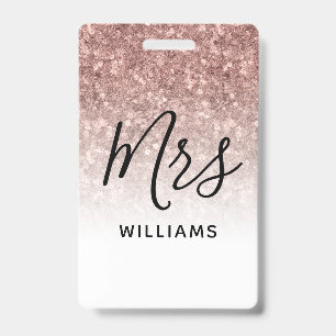 Pink Glitzer Lehrer Individuelle Name Lanyard ID A Ausweis