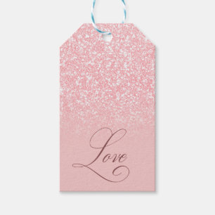 Pink Glitzer Liebe Farbe F3C0C0 anpassen Geschenkanhänger