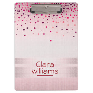 Pink Glitzer Linen Sparkle Confetti Moderni Klemmbrett