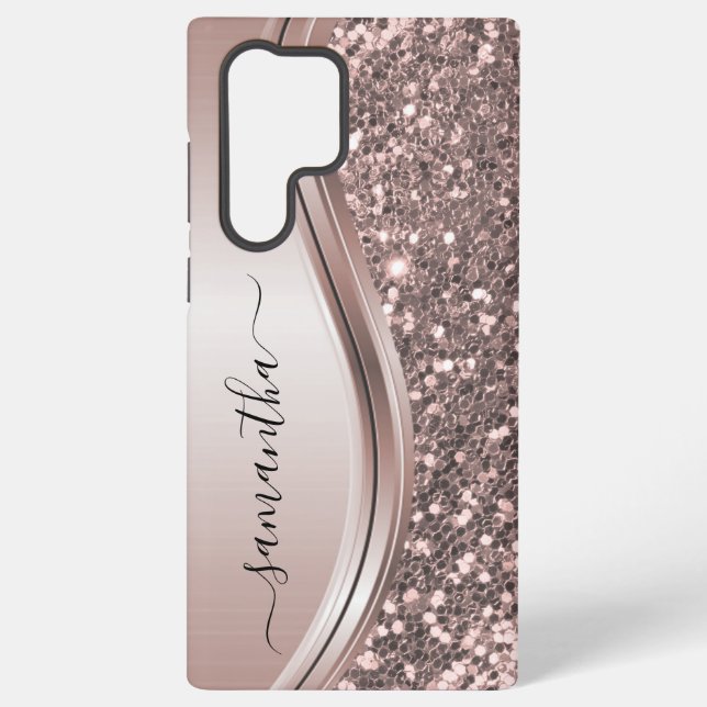 Pink Glitzer Look Handgeschriebener Name  Samsung Galaxy Hülle (Rückseite)