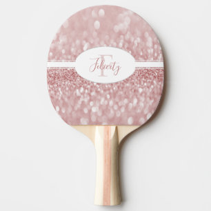 Pink Glitzer Ping Pong Paddle personalisieren Tischtennis Schläger