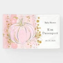 Pink Glitzer Pumpkin Girl Babydusche