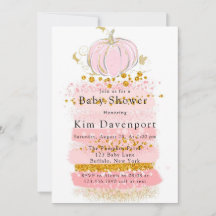 Pink Glitzer Pumpkin Girl Babydusche