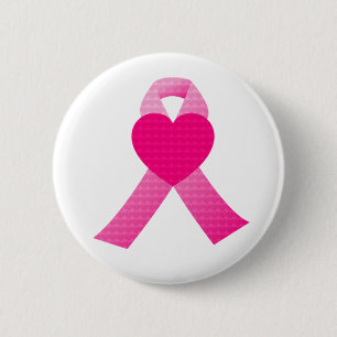 Pink Glitzer Ribbon Brustkrebs Bewusstseinsbildung Button