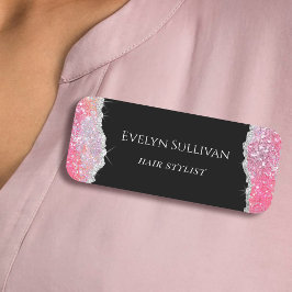 Pink Glitzer Sequenzer Namensschild