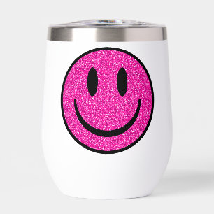 Pink Glitzer Smile Face