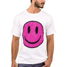 Pink Glitzer Smile Face