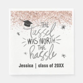 Pink Glitzer Tassel Worth The Hassle Abschluss Serviette