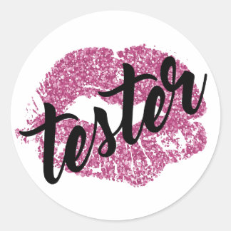 Pink Glitzer Tester Stickers