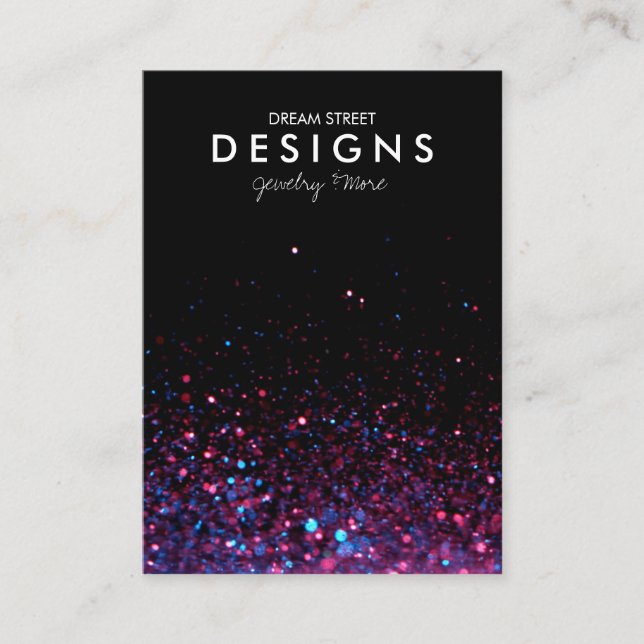 Pink Glitzer Trendy Earring Display Card Visitenkarte (Vorderseite)
