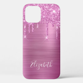 Pink Glitzer Tropfen Monogram Case-Mate iPhone Cas Hülle
