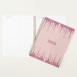 Pink Glitzer Tropfen Planer 2025