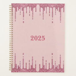 Pink Glitzer Tropfen Planer 2025