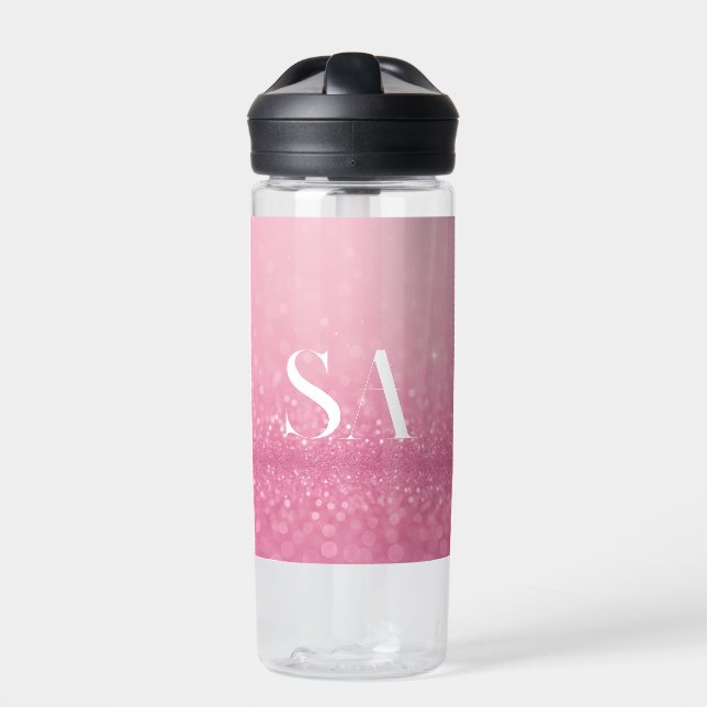 Pink Glitzer Wasserflasche mit benutzerdefinierten Trinkflasche (Vorderseite)