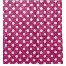 Pink Glitzer White Polka Dot