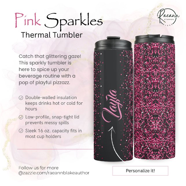 Pink Glitzern Thermal Tumbler Thermosbecher (Von Creator hochgeladen)
