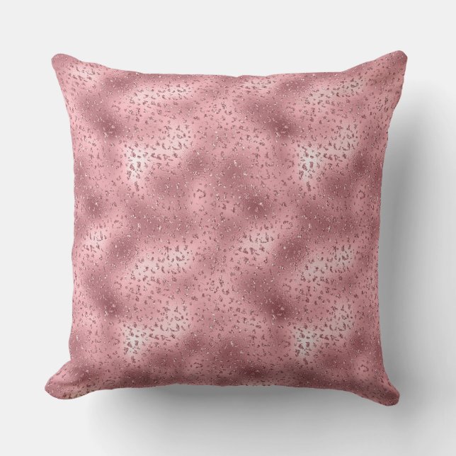 Pink Glitzy Cheetah Print Kissen (Vorderseite)