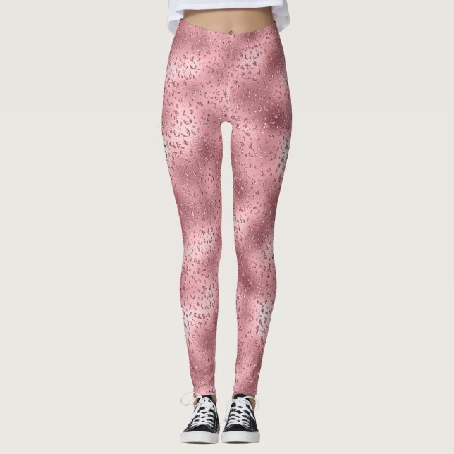 Pink Glitzy Cheetah Print Leggings (Vorderseite)
