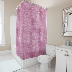 Pink Glitzy Chic Glam Sparkle Duschvorhang