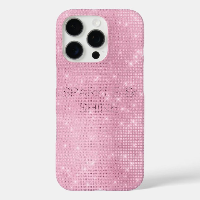 Pink Glitzy Chic Glam Sparkle iPhone 16 Pro Hülle (Rückseite)