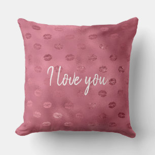 Pink Glitzy Lips Kissen