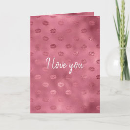 Pink Glitzy Lips Liebe Karte